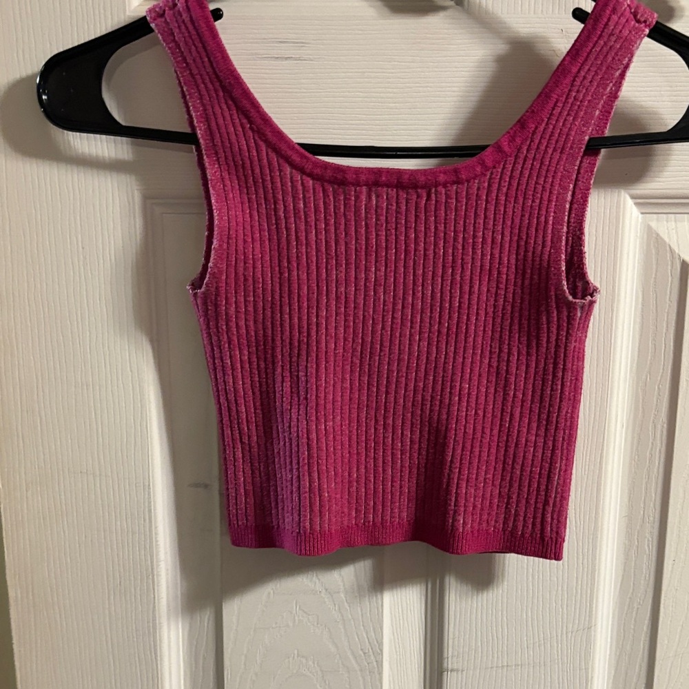 Wild Fable Fuchsia Ribbed Crop Top - Picture 6 of 8